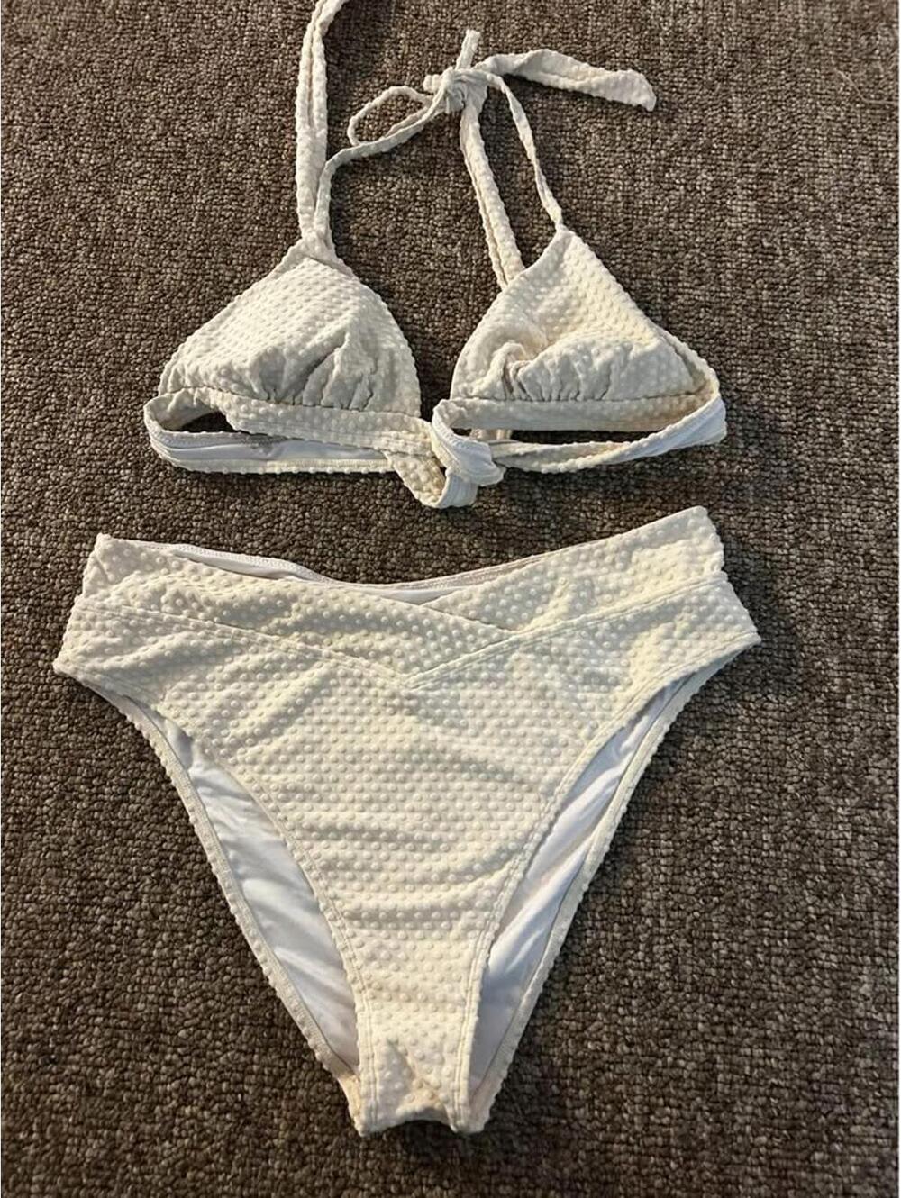Cupshe Ivory Textured Bikini Set